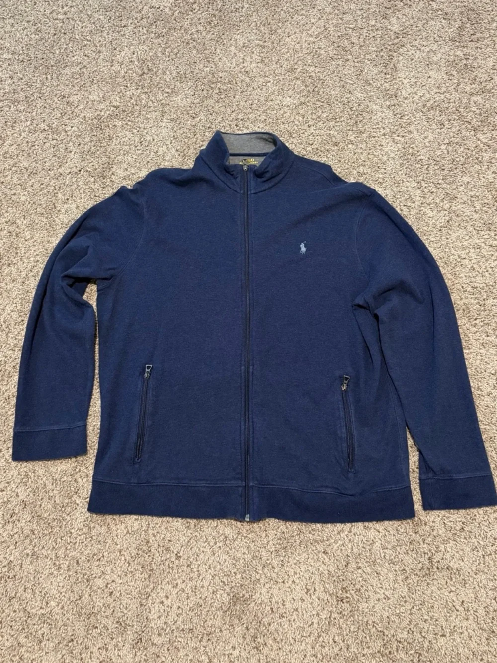 Polo by Ralph Lauren Navy Zip-Up Knit Jacket